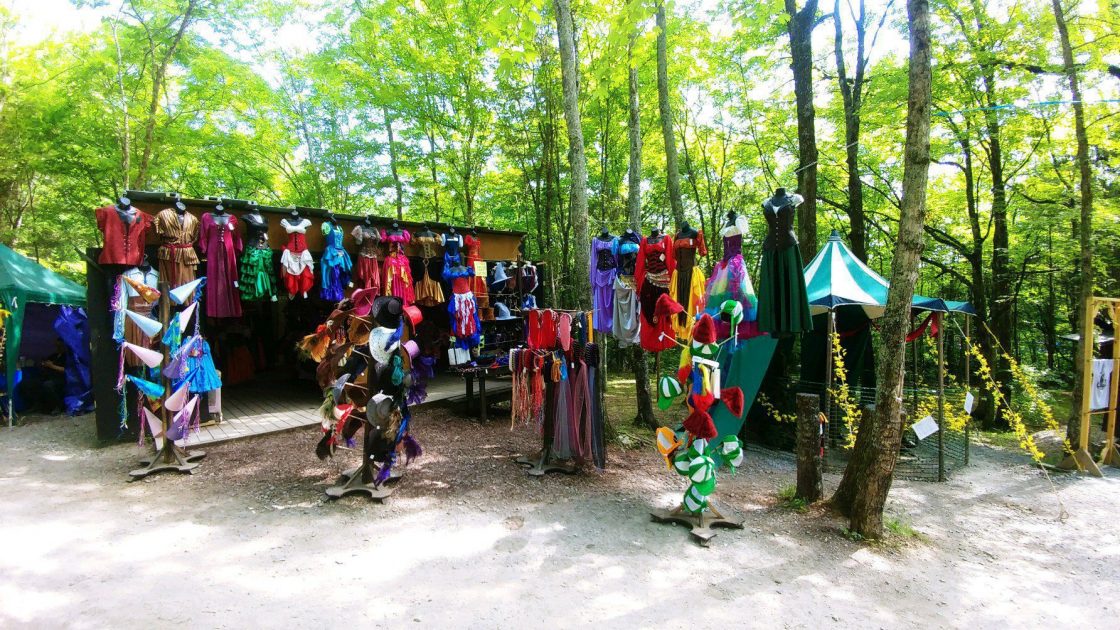 Outdoor Display Of Renaissance Outfits And Hats